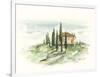 Watercolor Tuscan Villa II-Ethan Harper-Framed Art Print