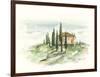 Watercolor Tuscan Villa II-Ethan Harper-Framed Art Print