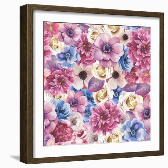 Watercolor Various Flowers-Eisfrei-Framed Art Print