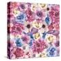 Watercolor Various Flowers-Eisfrei-Stretched Canvas