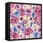 Watercolor Various Flowers-Eisfrei-Framed Stretched Canvas