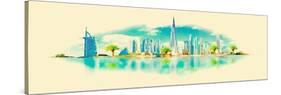 Watercolor Vector Panoramic Dubai-trentemoller-Stretched Canvas