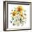 Watercolor Vintage Card with Chrysanthemums, Sunflowers and Butt-Varvara Kurakina-Framed Art Print