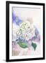 Watercolor White Hydrangea-Eisfrei-Framed Art Print