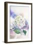 Watercolor White Hydrangea-Eisfrei-Framed Art Print