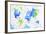 Watercolor World Map Green Blue-anna42f-Framed Art Print