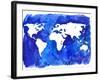 Watercolor World Map Illustration-LisaAlisaill-Framed Art Print