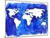 Watercolor World Map Illustration-LisaAlisaill-Mounted Art Print