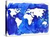 Watercolor World Map Illustration-LisaAlisaill-Stretched Canvas