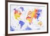 Watercolor World Map Red Purple-anna42f-Framed Art Print