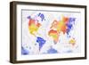 Watercolor World Map Red Purple-anna42f-Framed Art Print