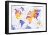 Watercolor World Map Red Purple-anna42f-Framed Art Print