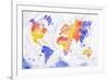 Watercolor World Map Red Purple-anna42f-Framed Premium Giclee Print