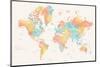 Watercolor World Map with Countries, Fifi-Rosana Laiz Blursbyai-Mounted Photographic Print