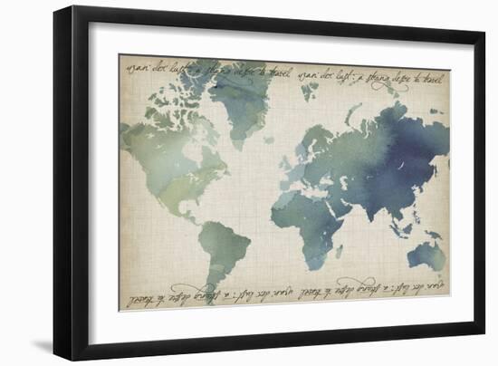 Watercolor World Map-Grace Popp-Framed Art Print