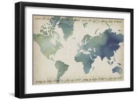 Watercolor World Map-Grace Popp-Framed Art Print