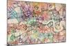 Watercolour Map of London-Tompsett Michael-Mounted Art Print