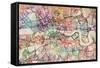 Watercolour Map of London-Tompsett Michael-Framed Stretched Canvas