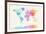 Watercolour Political Map of the World-Michael Tompsett-Framed Art Print