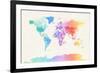 Watercolour Political Map of the World-Michael Tompsett-Framed Art Print