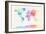 Watercolour Political Map of the World-Michael Tompsett-Framed Art Print