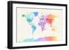 Watercolour Political Map of the World-Michael Tompsett-Framed Art Print