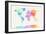 Watercolour Political Map of the World-Michael Tompsett-Framed Art Print