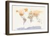 Watercolour Political Map of the World-Michael Tompsett-Framed Art Print