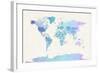 Watercolour Political Map of the World-Michael Tompsett-Framed Art Print