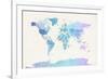 Watercolour Political Map of the World-Michael Tompsett-Framed Art Print