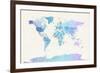 Watercolour Political Map of the World-Michael Tompsett-Framed Art Print