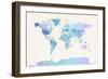 Watercolour Political Map of the World-Michael Tompsett-Framed Premium Giclee Print