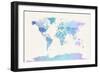 Watercolour Political Map of the World-Michael Tompsett-Framed Premium Giclee Print