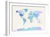 Watercolour Political Map of the World-Michael Tompsett-Framed Premium Giclee Print