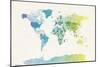 Watercolour Political Map of the World-Michael Tompsett-Mounted Premium Giclee Print