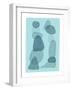 Watercolour Spots Blue Abstract Minimal Modern Art-Sharyn Bursic-Framed Giclee Print