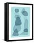 Watercolour Spots Blue Abstract Minimal Modern Art-Sharyn Bursic-Framed Stretched Canvas