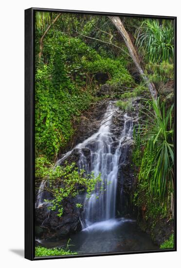 Waterfall Along the Trail to Queens Bath, Lihue, Kauai, Hawaii, USA-Richard Duval-Framed Photographic Print