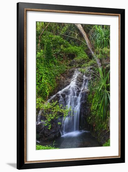 Waterfall Along the Trail to Queens Bath, Lihue, Kauai, Hawaii, USA-Richard Duval-Framed Photographic Print