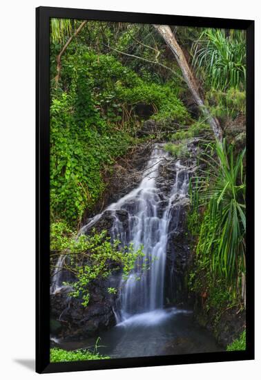 Waterfall Along the Trail to Queens Bath, Lihue, Kauai, Hawaii, USA-Richard Duval-Framed Photographic Print