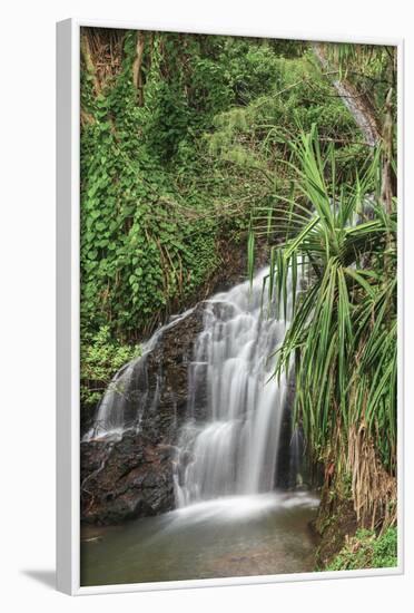 Waterfall Along the Trail to Queens Bath, Lihue, Kauai, Hawaii, USA-Richard Duval-Framed Photographic Print