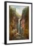 Waterfall (Also known as the La Chute De Conches), 1873 (Oil on Wood)-Gustave Courbet-Framed Giclee Print