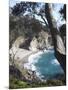 Waterfall and Beach at Julia Pfeiffer Burns State Park, Near Big Sur, California-Donald Nausbaum-Mounted Photographic Print