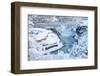 Waterfall and cascades on partially frozen Paine River, Chile-Nick Garbutt-Framed Photographic Print