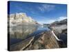 Waterfall and Reflection of Mountains in Laguna De La Plaza, El Cocuy National Park, Colombia-Christian Kober-Stretched Canvas