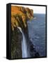 Waterfall at Kilt Rock, Famous Basaltic Cliff Near Staffin, Isle of Skye, Inner Hebrides, Scotland,-Peter Richardson-Framed Stretched Canvas