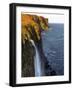 Waterfall at Kilt Rock, Famous Basaltic Cliff Near Staffin, Isle of Skye, Inner Hebrides, Scotland,-Peter Richardson-Framed Photographic Print