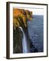 Waterfall at Kilt Rock, Famous Basaltic Cliff Near Staffin, Isle of Skye, Inner Hebrides, Scotland,-Peter Richardson-Framed Photographic Print