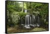 Waterfall, Blue Ridge Mountains, North Carolina, United States of America, North America-Jon Reaves-Framed Stretched Canvas