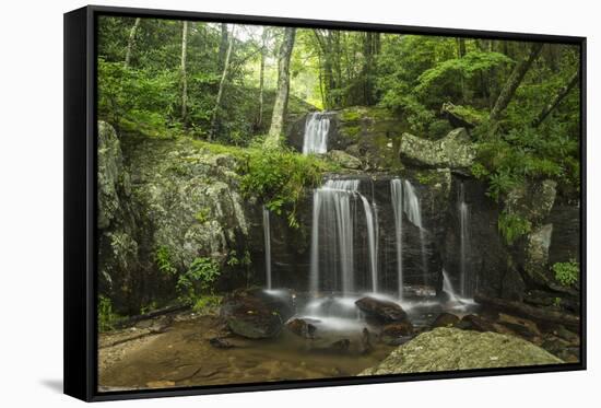 Waterfall, Blue Ridge Mountains, North Carolina, United States of America, North America-Jon Reaves-Framed Stretched Canvas